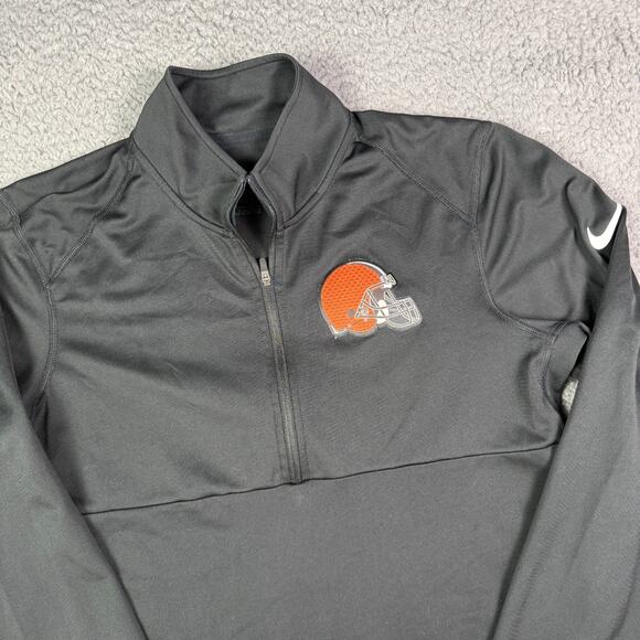 Nike NFL Cleveland Browns 1/4 Zip Pullover Mens S Black Running Track Athletic - Picture 1 of 11